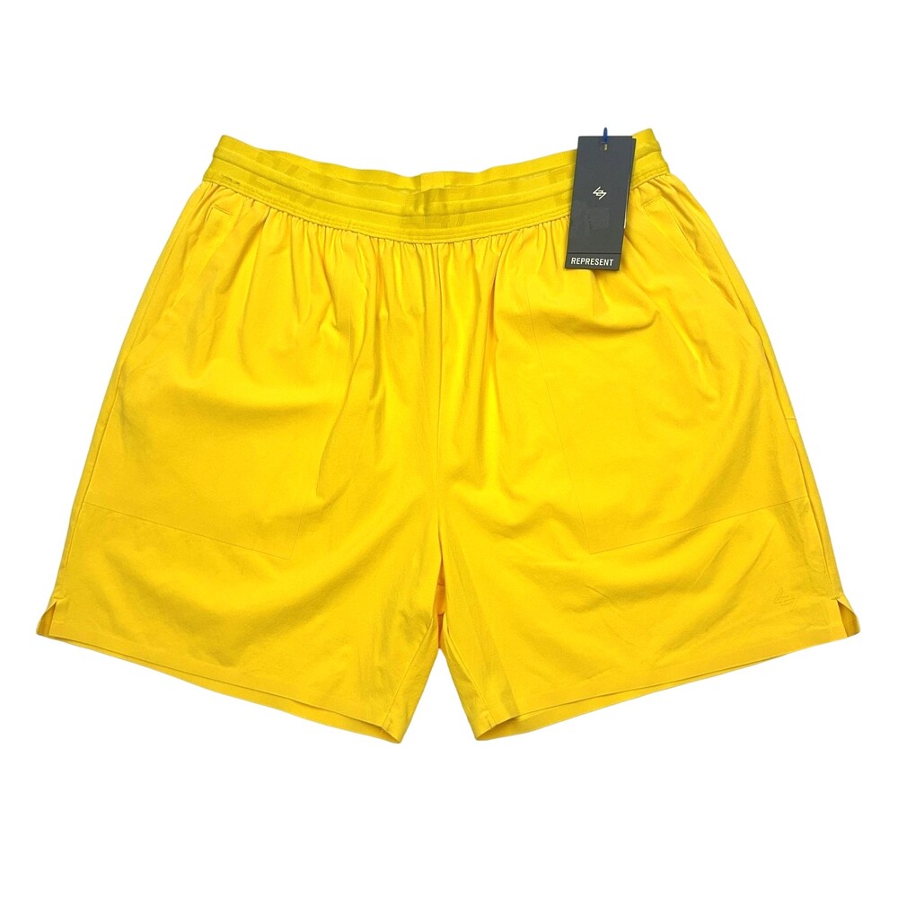 Represent Team 247 Fused Shorts Mens XL Lemon Yellow Nylon Stretch Running